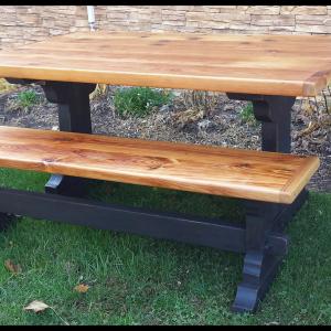 5ft Reclaimed pine stanard trestle table