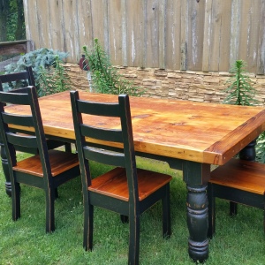 7ft reclaimed pine table