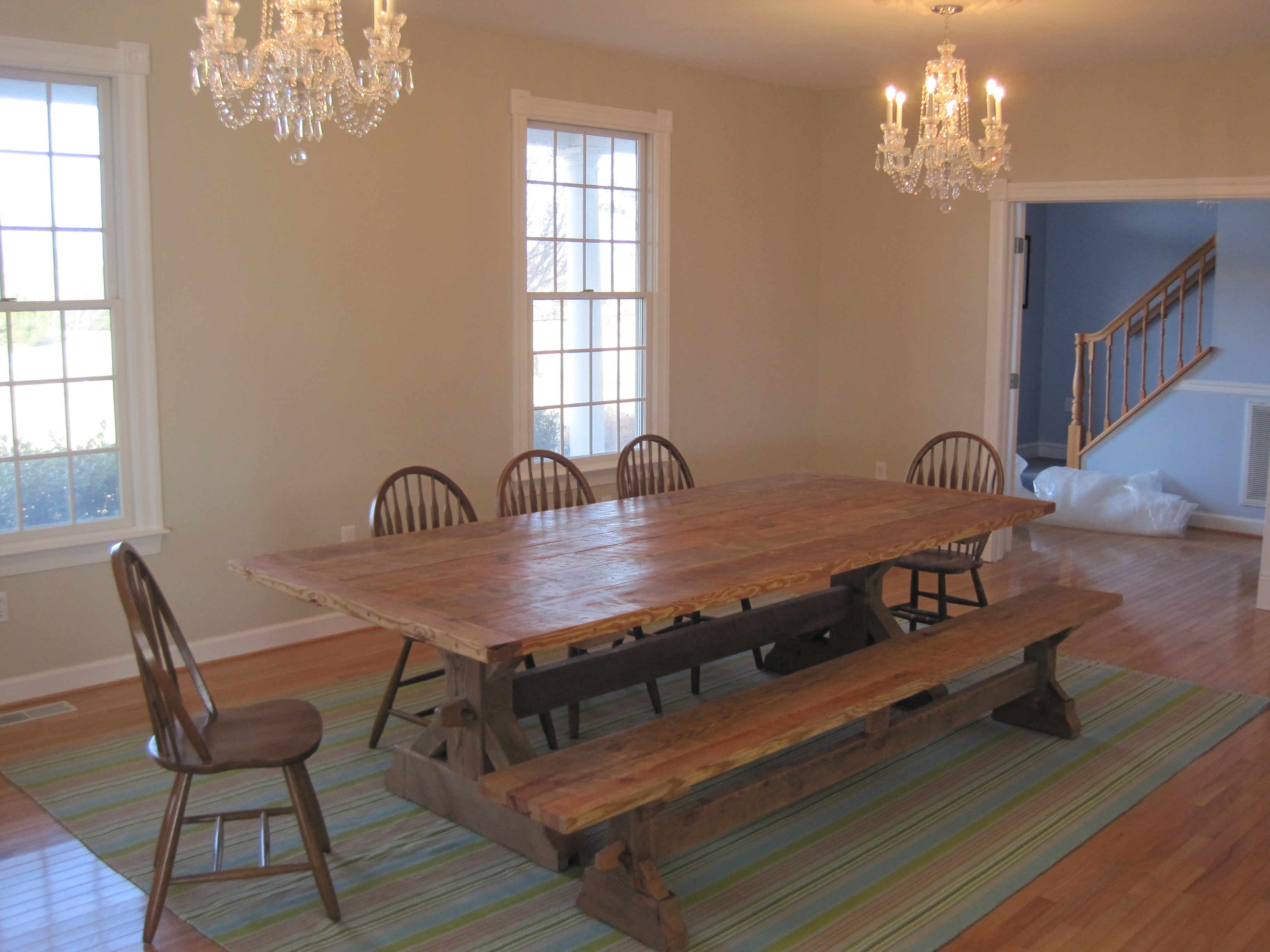 Trestle Style Barnwood Farm tables - OBS Farmhouse Furniture