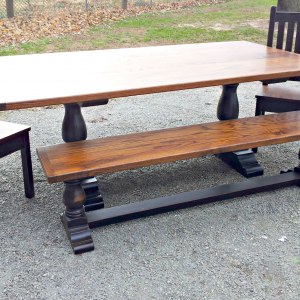 6ft Vase style trestle table in Reclaimed Oak