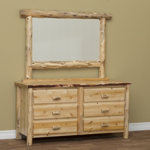 Rustic 6 Drawer Dresser with Mirror